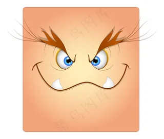 调皮的微笑卡通箱的笑脸