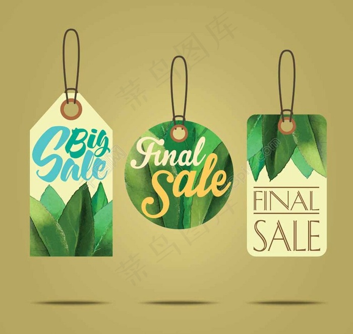 矢量树叶小吊牌设计