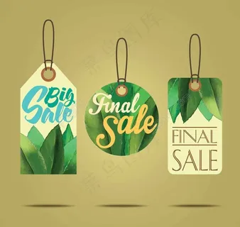 矢量树叶小吊牌设计