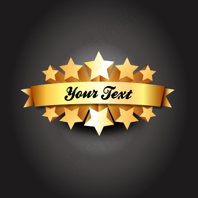 五角星标签设计黑色背景