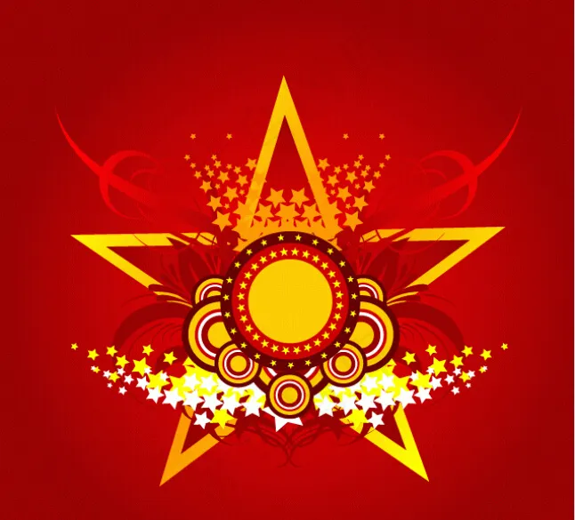 潮流国庆节五角星矢量图ai矢量模版下载