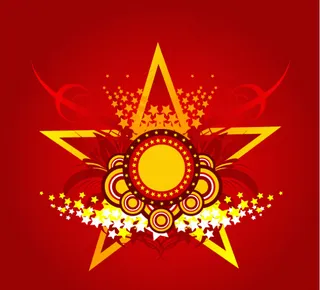 潮流国庆节五角星矢量图