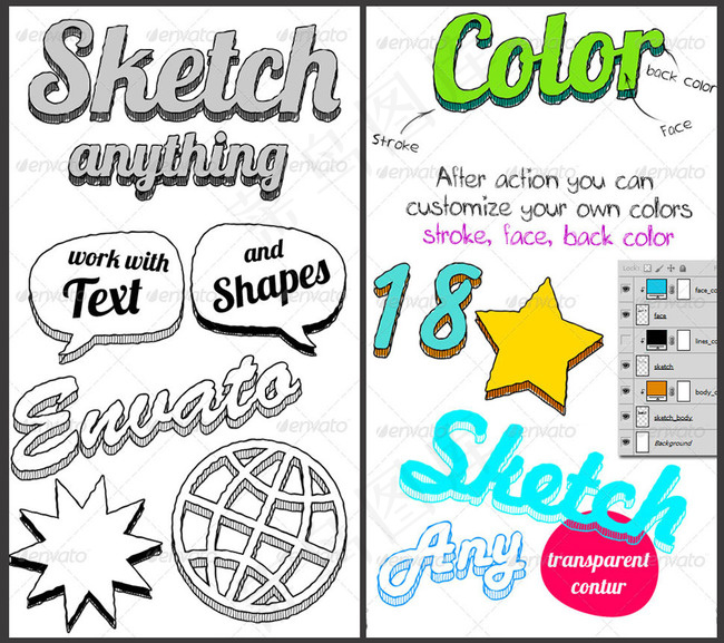 手绘效果3D立体字字体动作