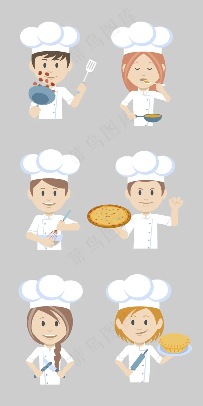 手绘卡通厨师png免抠素材透明元素psd模版下载