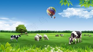 草原牧场风景PSD分层素材