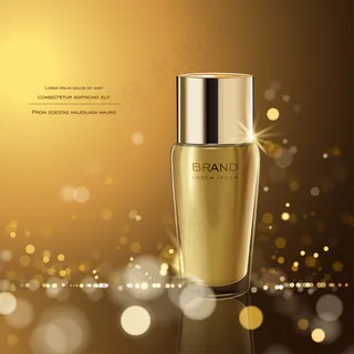 金色光斑高档护肤新产品海报矢量
