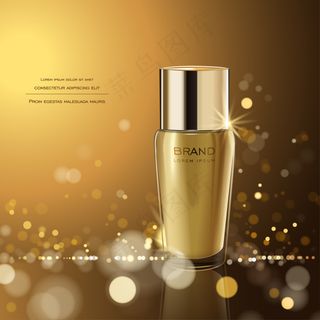 金色光斑高档护肤新产品海报矢量