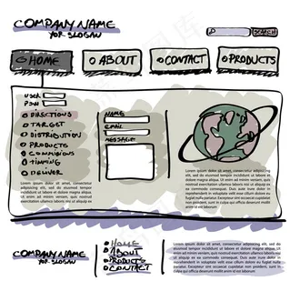 网页设计手绘插图矢量素材 网页设计手绘插图矢量素材