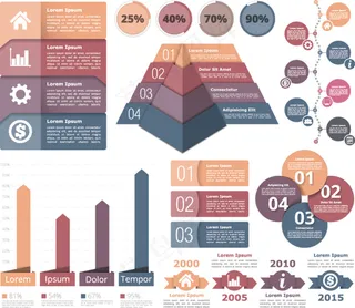 PPT信息图表矢量素材