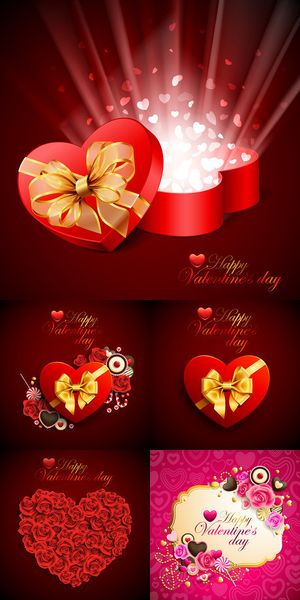 喜庆情人节爱心矢量素材02