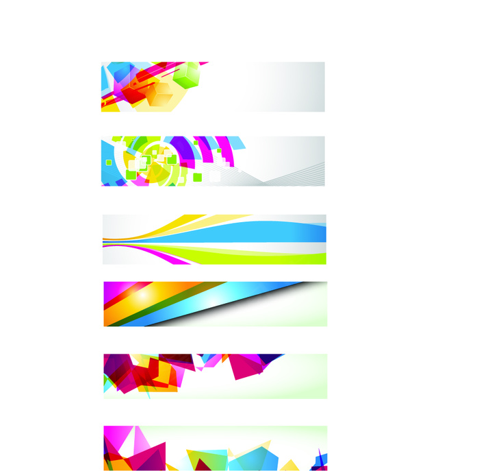 动感彩色图案banner横幅矢量图