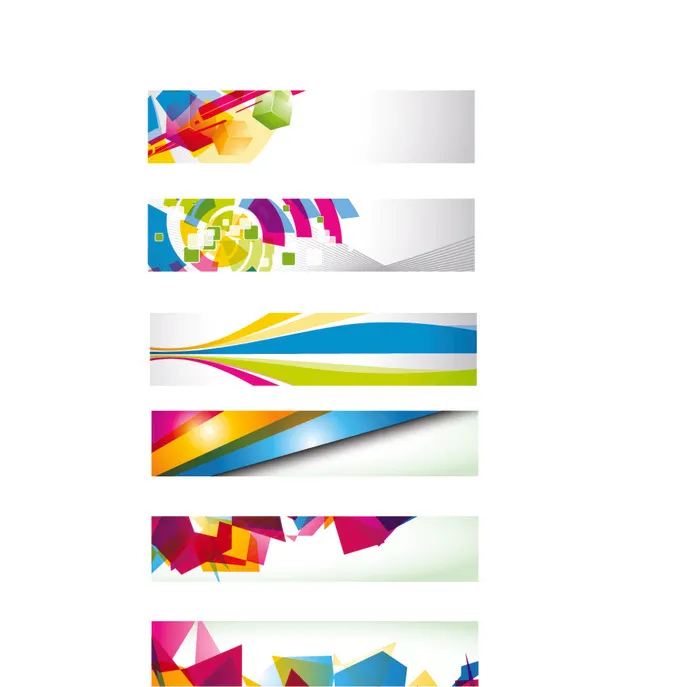 动感彩色图案banner横幅矢量图