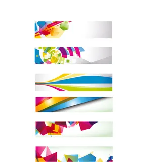 动感彩色图案banner横幅矢量图