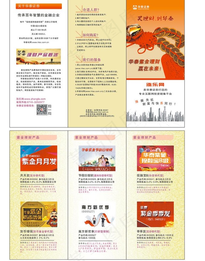 金融公司三折页(297X210)cdr矢量模版下载