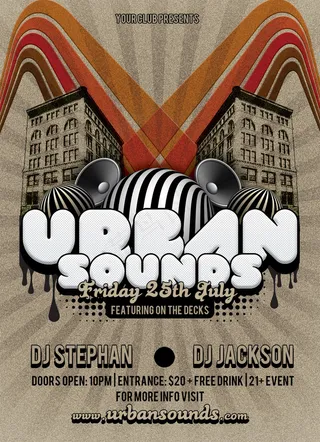 国外复古怀旧音乐海报PSD素