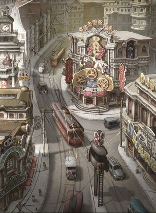 老上海怀旧风格插画