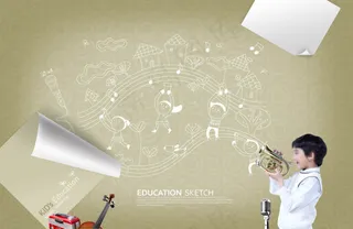 音乐小天才儿童人物PSD素材