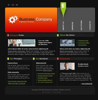 黑色设计感风格企业网站