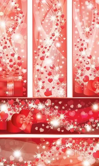 粉红高光爱心背景矢量素材