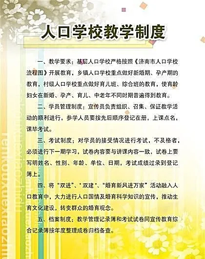 人口学校教学制度 计划生育板报墙报...psd模版下载