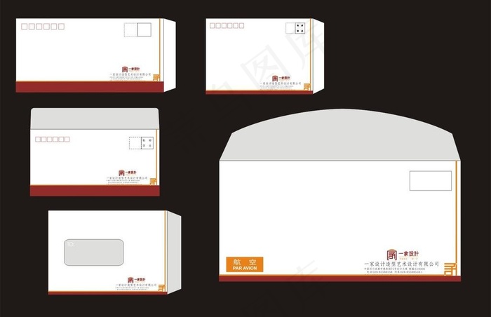 西式信封设计cdr矢量模版下载