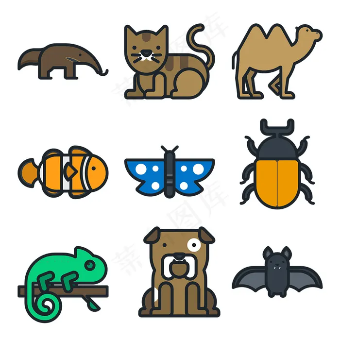 动物icon图标eps,ai矢量模版下载