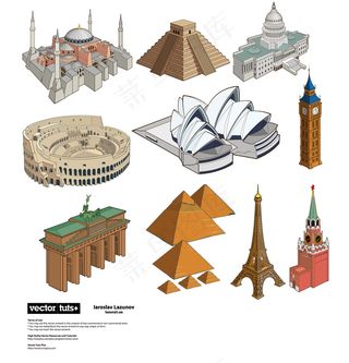著名标志性建筑——矢量素材