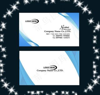 蓝色名片样板图片