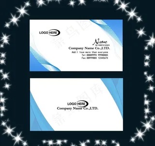 蓝色名片样板图片