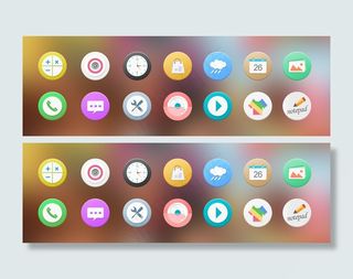 圆形扁平风格按钮PSD分层素材