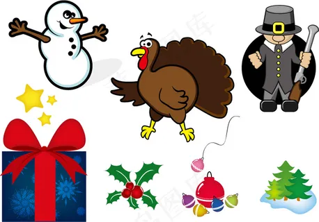 圣诞节图标和插图矢量素材