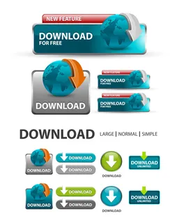 创意网站下载按钮矢量集05