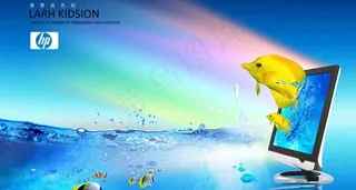 惠普显示器创意广告海报图片