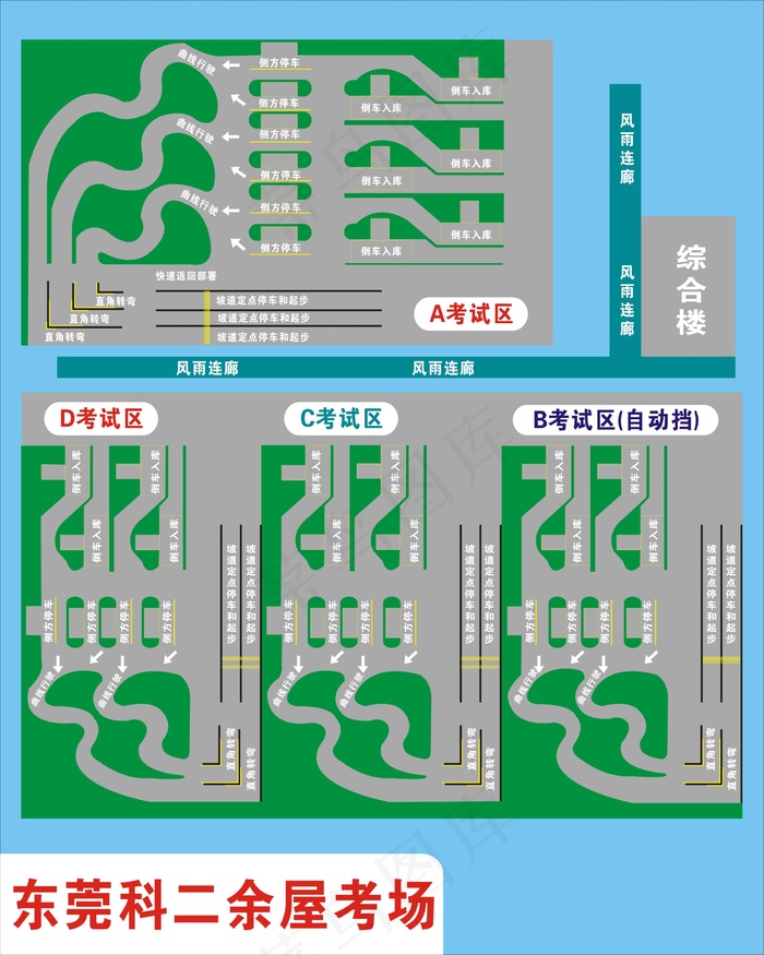 写真  驾校  训练图   场地图  海报  科二cdr矢量模版下载