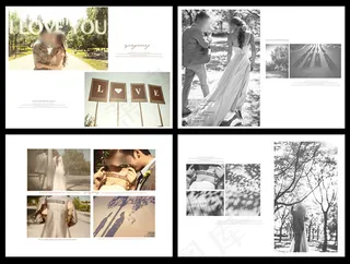 韩式简约风格婚纱相册模板