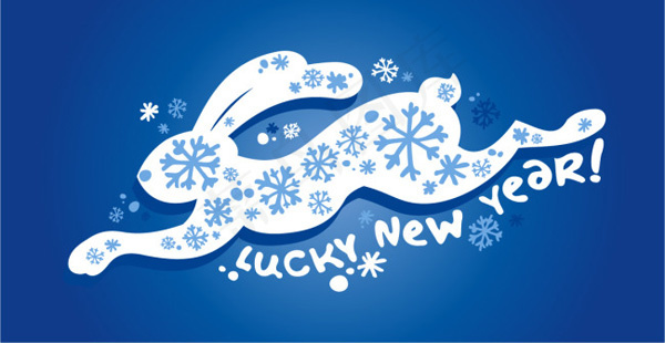 矢量雪花兔子设计eps,ai矢量模版下载