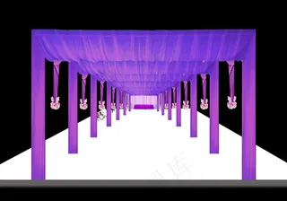 婚礼布置婚庆背景舞台现场效果图