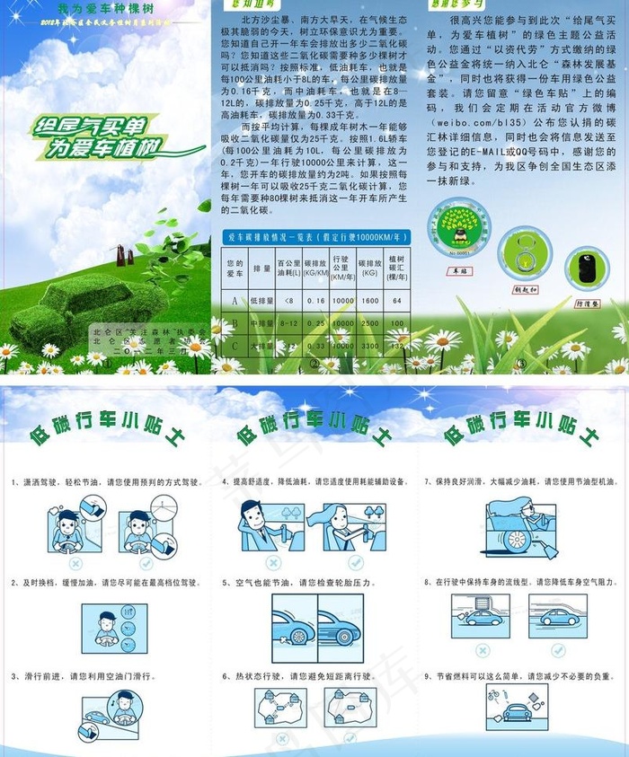 低碳环保三折页图片(260X310)cdr矢量模版下载