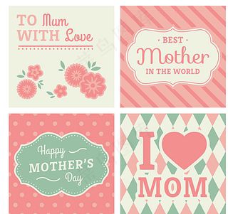 粉色母亲节贺卡图片