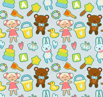 卡通玩具无缝背景图片