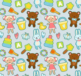 卡通玩具无缝背景图片