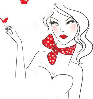 手绘美女图片