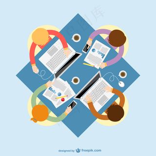 笔记本电脑和报告业务会议