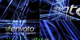 蓝色炫光空间中的标志揭示片头