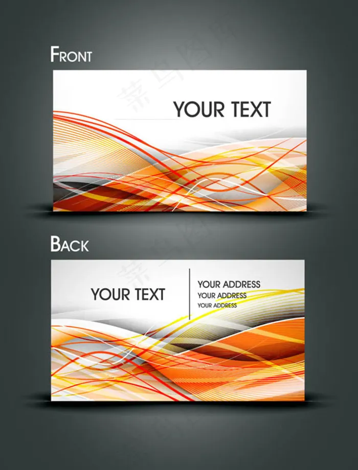 矢量华丽光线背景名片ai矢量模版下载
