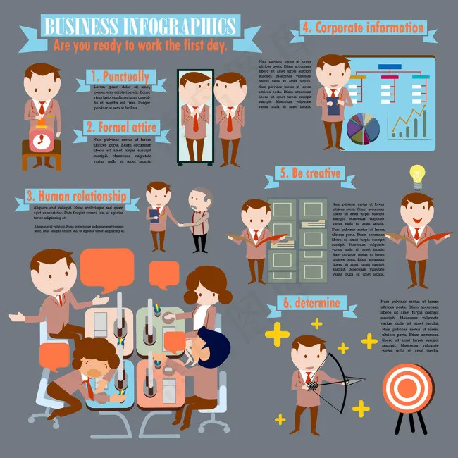 卡通职场人物 AI矢量ai矢量模版下载