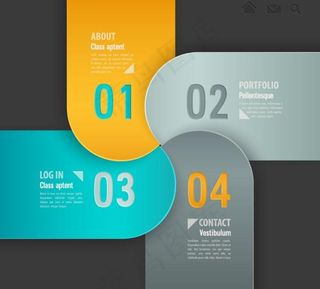 潮流彩色标签矢量素材三