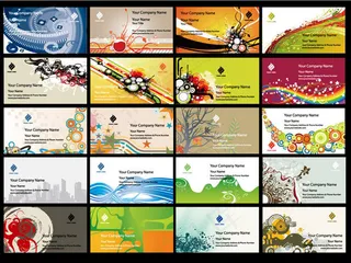 动感时尚花纹名片卡片设计矢量素材