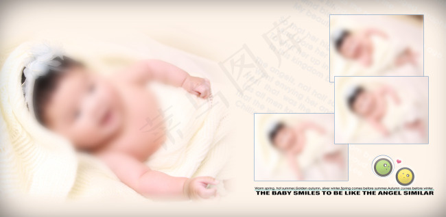 儿童影楼相册模版百天宝宝女孩
