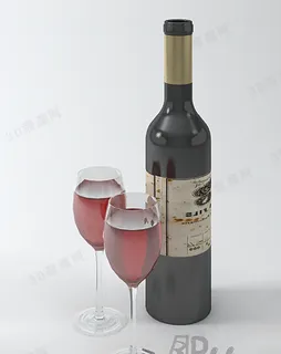 3D酒瓶模型